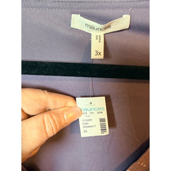 Maurices Purple Polka Dot Ruffled Sleeve Peplum Wrap Blouse Plus Size 3X - Picture 3 of 8